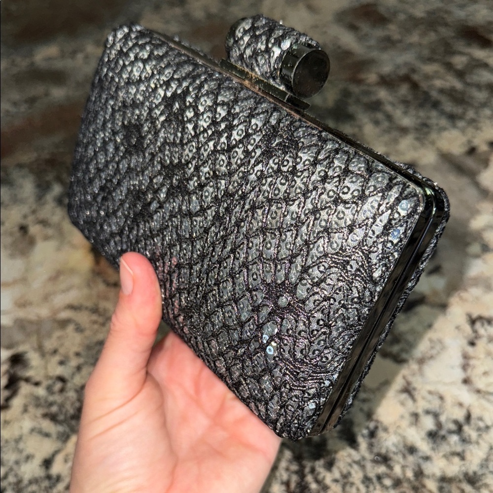 MMS Design Studio Silver Sequin Clutch - Picture 4 of 5